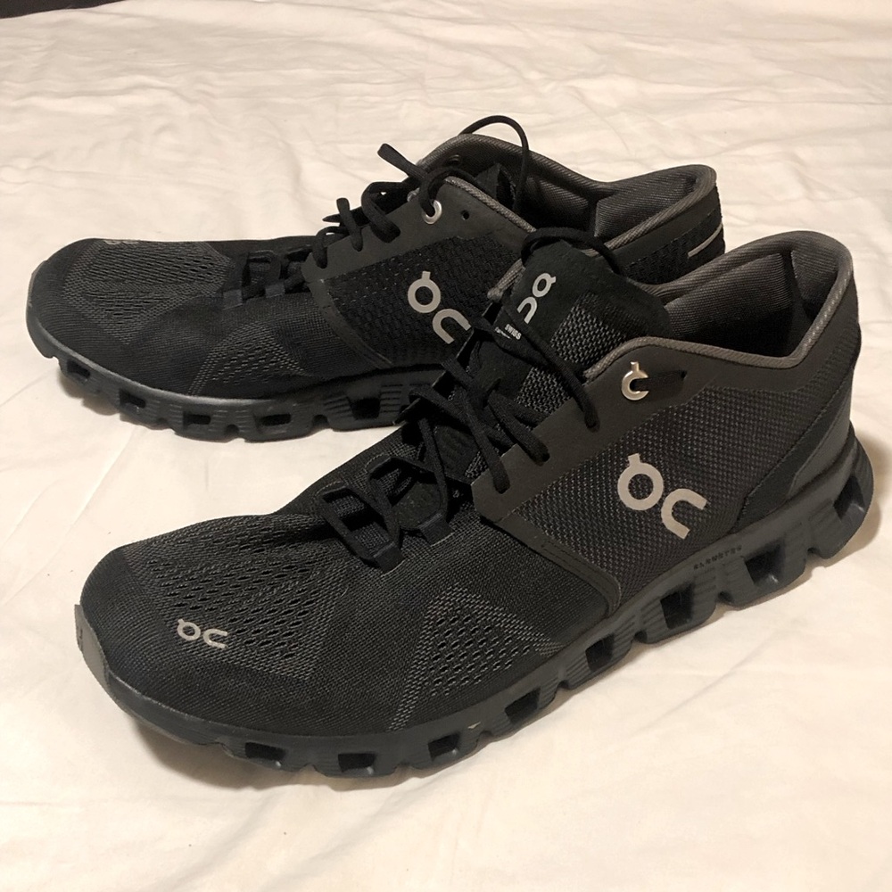 On Mens Cloud X Running Shoe Black Size 10